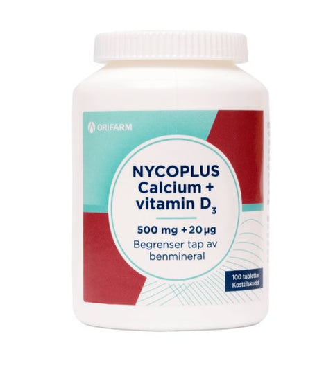 Nycoplus calcium m/D3-vit 100 tabletter, 837181