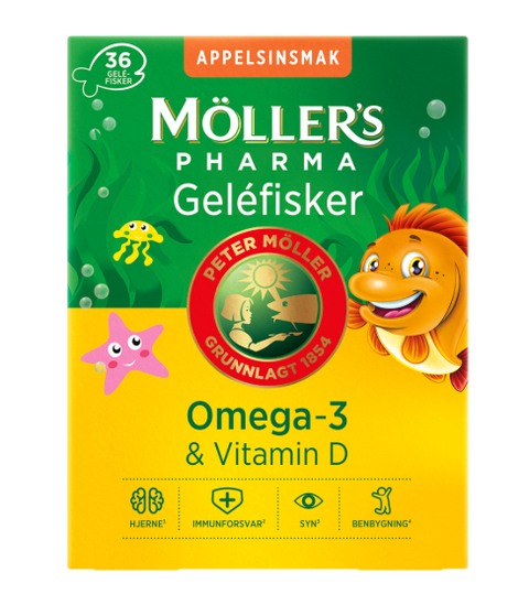 Møllers Pharma Omega3 gelefisk 36 stk, 964904