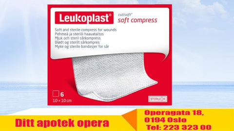 Leukoplast Cutisoft sterile kompress 10x10cm 6 stk