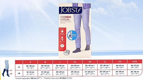 Jobst men casual K1 kne sort , Forskjellig Størrelse