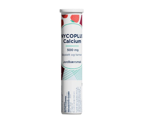 Nycoplus Calcium 500 mg brusetabletter jordbærsmak 20 stk. 841251