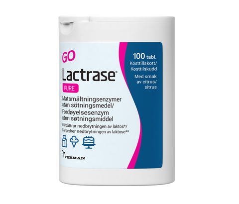 Lactrase Go Pure 100 tyggetabletter, 801022