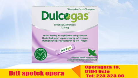 Dulcogas 125mg granulat doseposer 18 stk, 879614