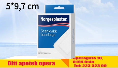 Norgesplaster Scankvikk bandasje hvit 5x9,7 cm 5 stk, 819919