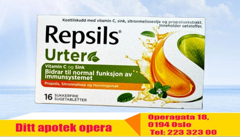 Repsils med vitamin C, sink, sitronmelisseolje og propolisekstrakt 16 stk, 935019