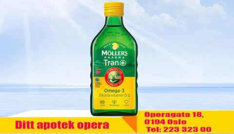 Möller's Pharma tran med sitronsmak og D-vitamin 250 ml, 870964