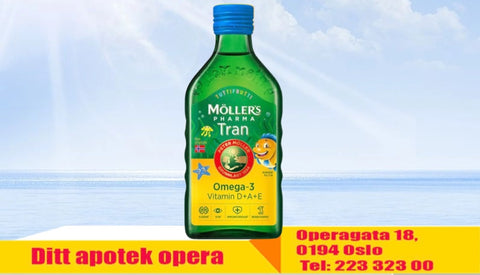 Möller's Pharma tran med tuttifruttismak 250 ml, 969997