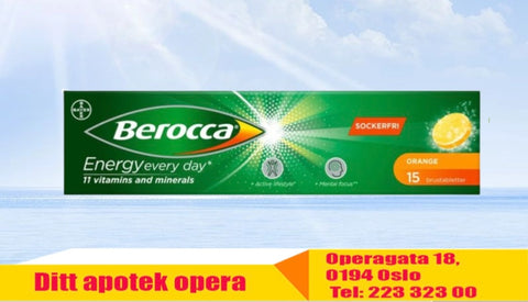 Berocca Energy brusetablett med appelsinsmak 15 stk, 829755