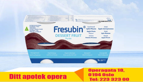 Fresubin Dessert Fruit næringspuré eple-sviske 4x125 g, 928829