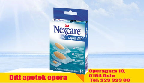 Nexcare Aqua 360 vanntett plaster 14 strips, 885429