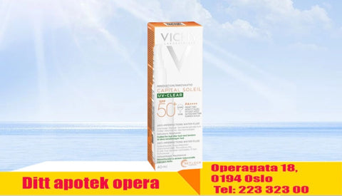 Vichy Capital Soleil UV-Clear solkrem til ansikt SPF50+ 40 ml, 877346