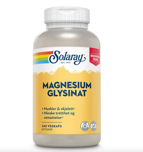 Solaray Magnesium Glysinat 240 kapsler