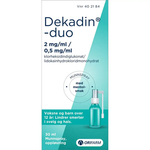 Dekadin-Duo Munnspray Med Mentolsmak 30 ml, 402184