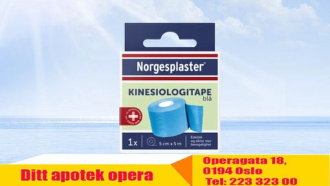Norgesplaster kinesiologitape blå 5cmx5m 1 stk, 899571
