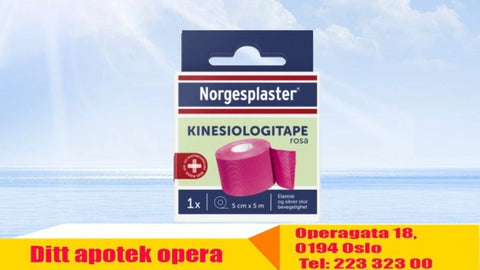Norgesplaster kinesiologi tape rosa 5cmx5m 1 stk, 839915