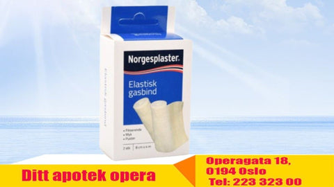 Norgesplaster elastisk gasbind 8cmx4m 2 stk