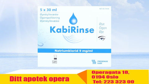 Kabirinse øyeskyllevæske NaCl 5x30 ml, 831944