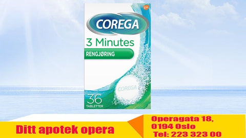 Corega 3 min rensetabletter til tannproteser 36 stk, 801776