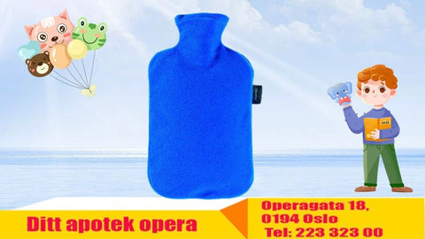 Fashy varmeflaske i fleece - blå, 869777