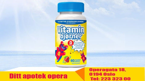 Vitaminbjørner vit-D tyggetabletter jordbærsmak 60stk, 912775