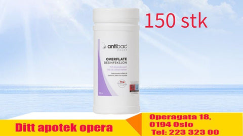 Antibac desinfiserende våtservietter overflate 150 stk, 901930