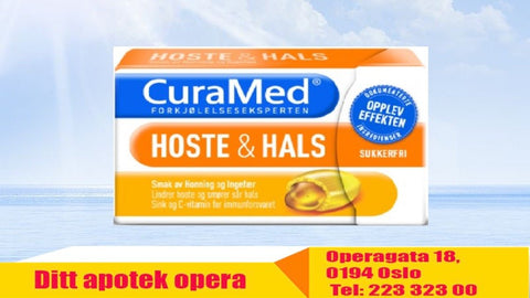 Curamed hoste & hals honning og ingefær 16 stk, 998926