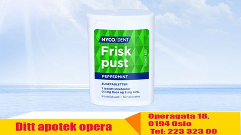 Nycodent Frisk Pust sugetabletter Peppermint 50 stk, 859013