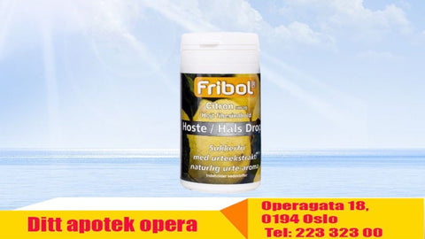 Fribol Hoste/Hals Sitron drops u/sukker 60 g, 903236