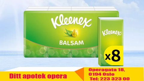 Kleenex balsam lommetørklær 8 pakker med 9 ark, 898163