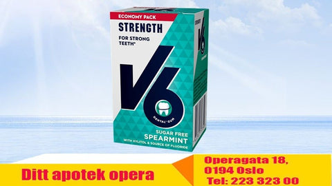 V6 Strenght Spearmint tyggegummi 50 stk, 973494