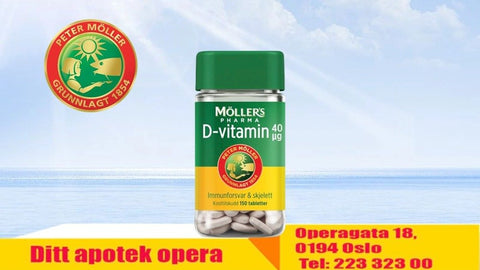 Möller's Pharma D-vitamin 40µg 150 tabletter, 909223