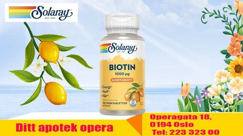 Solaray Biotin 1000μg 100 sugetabletter,691455