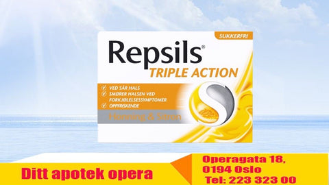 Repsils Triple Actionmed smak av honning og sitron 24 stk