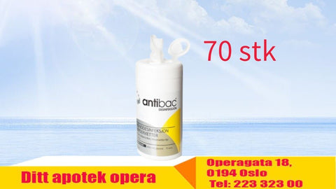 Antibac desinfeksjon våtservietter i boks 70 stk, 937049