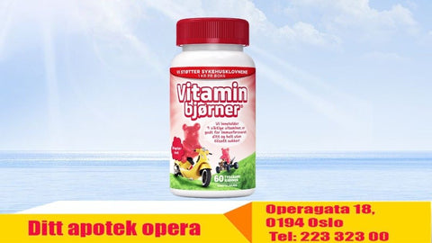 Vitaminbjørner tyggetabletter med bringebærsmak 60 stk, 986818