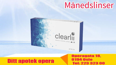 Clearlii Hydrogel månedslinser, 6 stk, Forskjellige Type